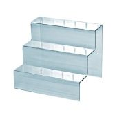 Подставка лесенка из оргстекла тройная 30x24х24 см, ступеньки 8x8 см, толщина 3 мм, PL-3080080-300T3