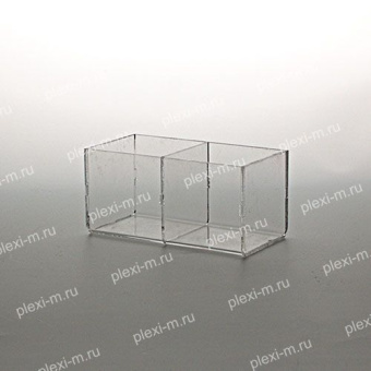Короб из оргстекла с двумя ячейками 8х8х8 см, настольный, KN-2080-079-080